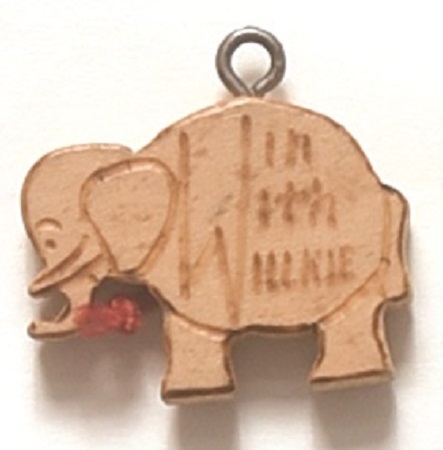 Win With Willkie Wooden Elephant