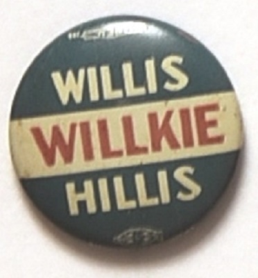 Willkie, Willis, Hillis Ohio Coattail