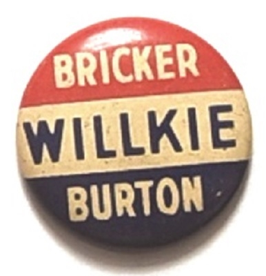 Willkie, Bricker, Burton Ohio Coattail