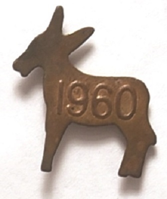 Kennedy JFK 1960 Metal Donkey Pin