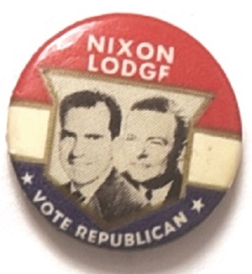 Nixon, Lodge Vote Republican Shield Pin