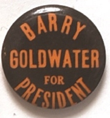 Goldwater for President Orange and Black Celluloid