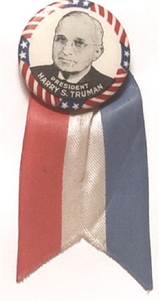 Truman Stars and Stripes Pin With Ribbon