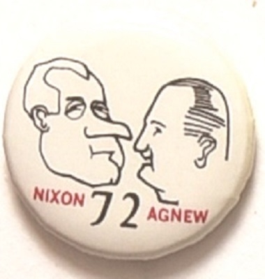 Nixon, Agnew 1 Inch 1972 Jugate