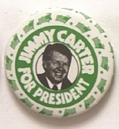 Carter for President Green Flags Celluloid
