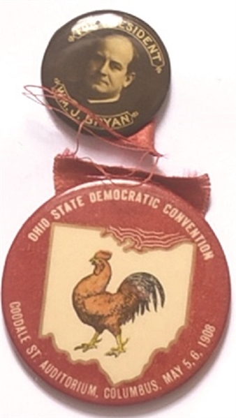 Bryan 1908 Ohio State Convention Pin