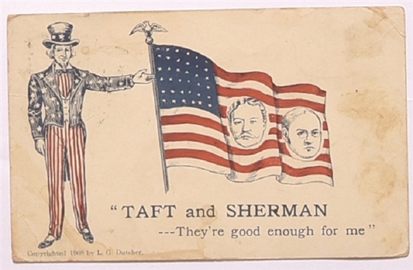 Taft, Sherman Uncle Sam Postcard