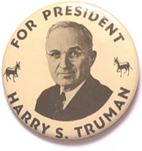Truman for President 2 1/2 Inch Celluloid