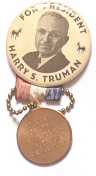 Truman for President Pin, Inaugural Medal