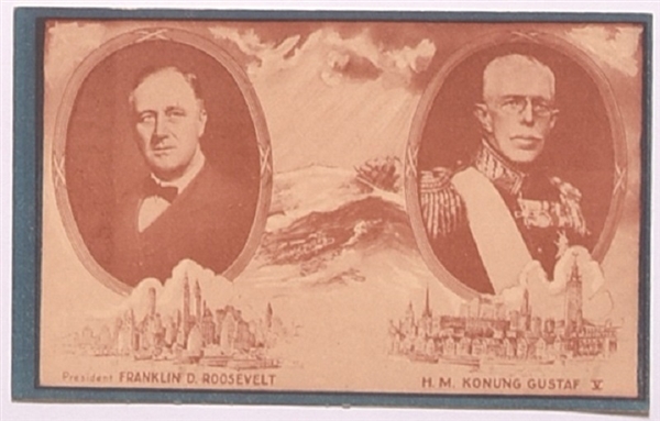 Franklin Roosevelt, Swedish King Postcard