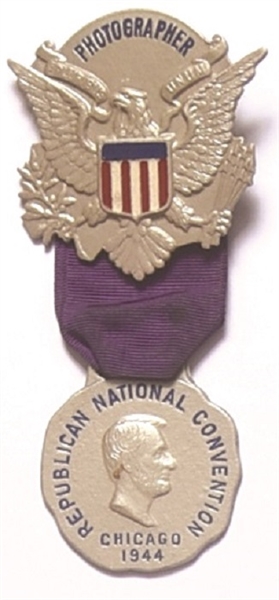Dewey 1944 Convention Photographer Badge