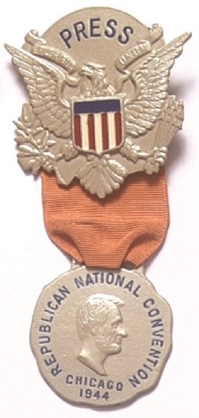 Dewey 1944 Convention Press Badge
