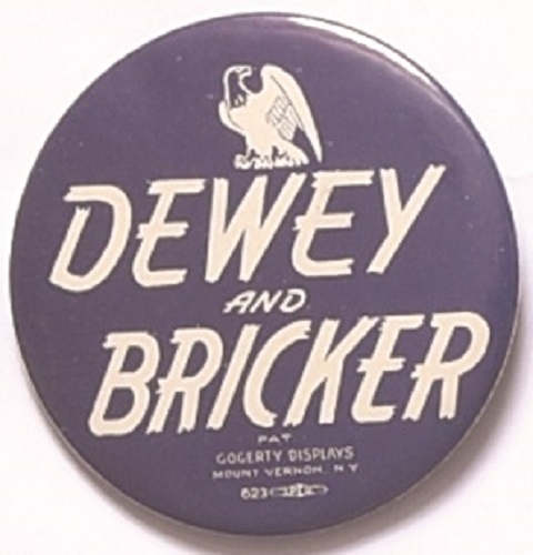 Dewey, Bricker Large Eagle Celluloid