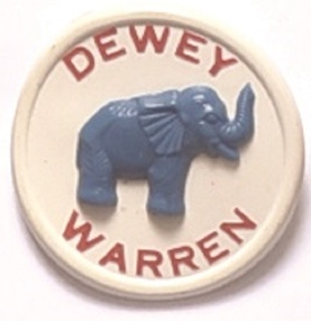 Dewey Blue Elephant Plastic Pin