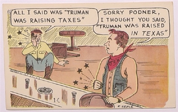 Anti Truman Texas Postcard