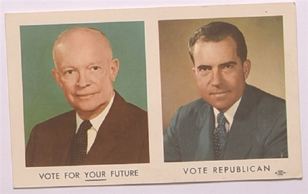 Eisenhower, Nixon Jugate Postcard