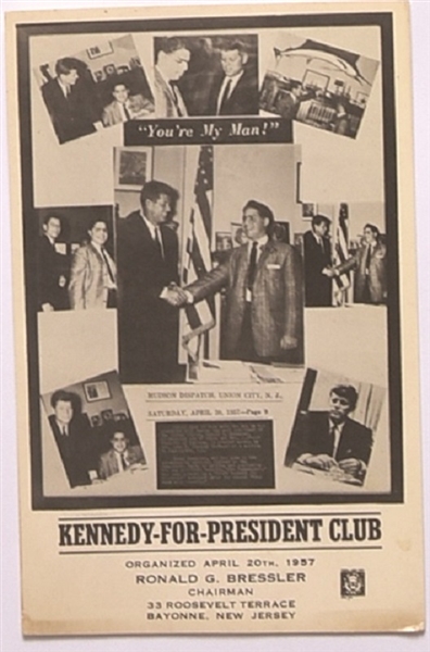 John F. Kennedy New Jersey Club Postcard