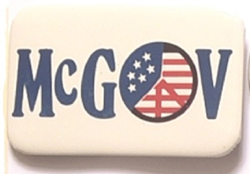 McGov Peace Sign Rectangle pin
