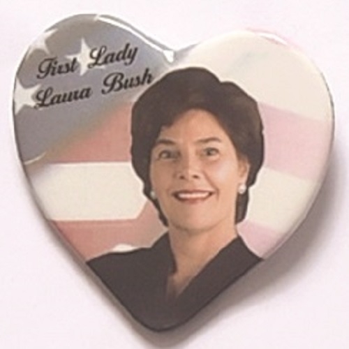 First Lady Laura Bush Heart Pin