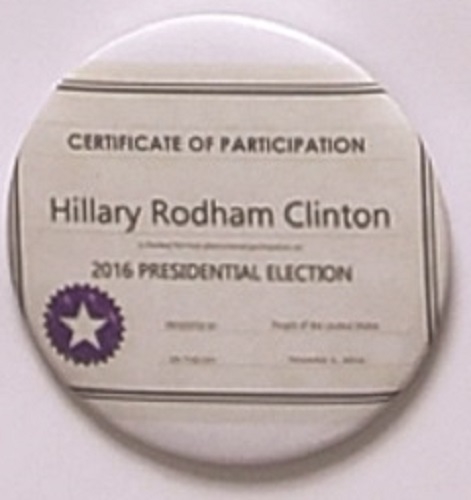 Hillary Clinton Certificate of Participation
