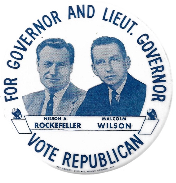 Rockefeller and Wilson New York Campaign Pin