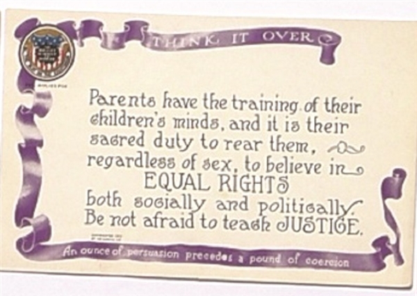 Suffrage Parents and Children Postcard