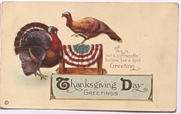 Suffragette Thanksgiving Postcard
