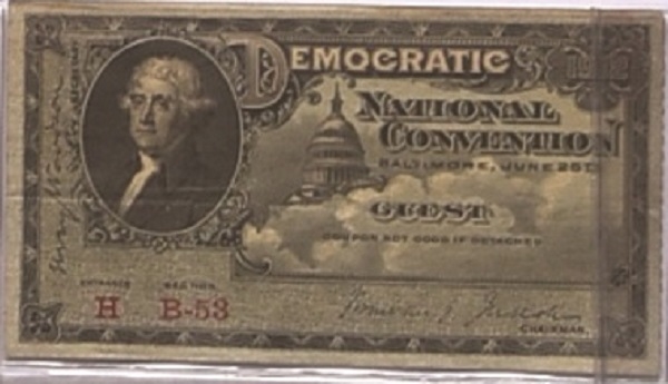 Wilson 1912 Convention Ticket