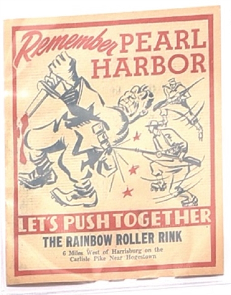 Remember Pearl Harbor Rainbow Roller Rink Sticker