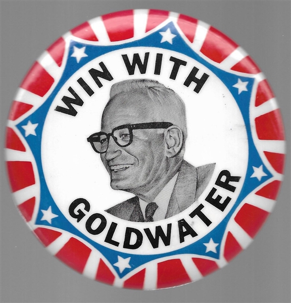 Win With Goldwater Large Celluloid 