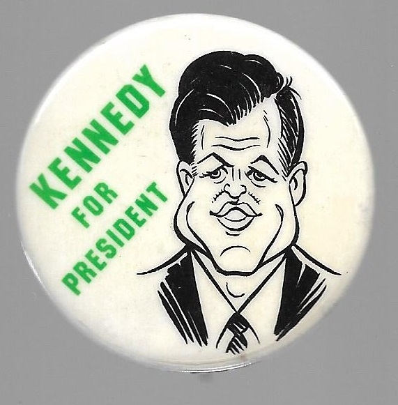 Ted Kennedy 1972 Cartoon Pin 