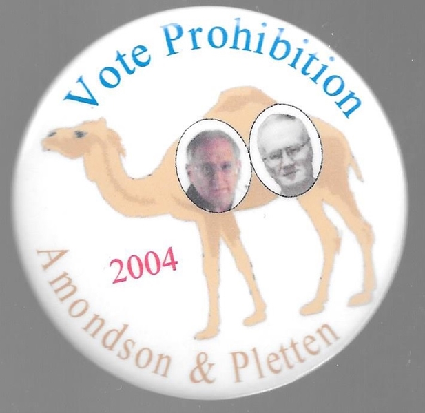 Amondson and Pletten Prohibition Party Camel Jugate 