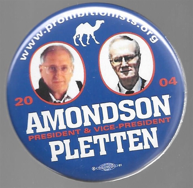 Amondson, Pletten Blue Prohibition Party Jugate 