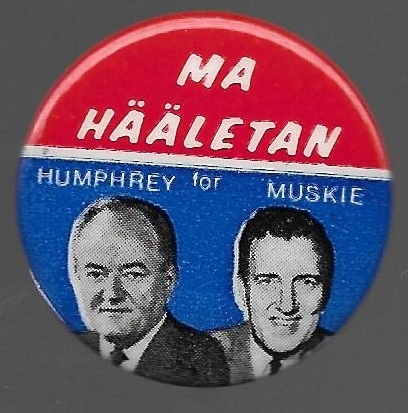 Humphrey, Muskie Estonian Foreign Language Pin