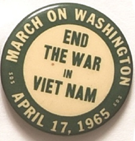 End the War in Vietnam 1965 Protest Pin