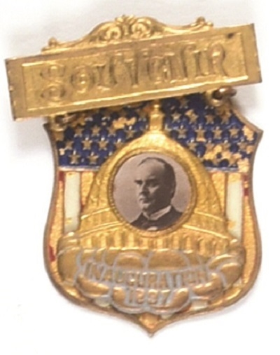 William McKinley 1897 Inaugural Souvenir Badge