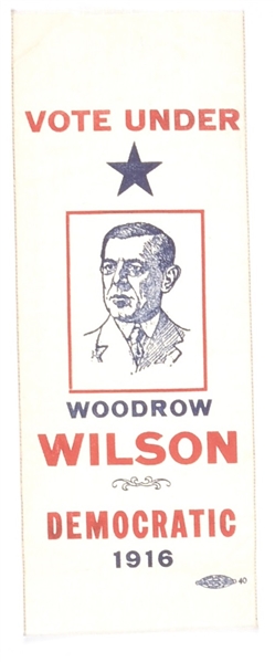Wilson Vote Under the Tammany Star 1916 Ribbon
