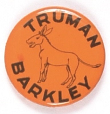Truman, Barkley Rare Orange Donkey Pin
