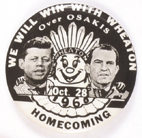 Rare John F. Kennedy Wheaton Homecoming Pin