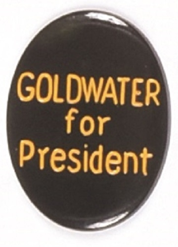Goldwater for President Scarce Black, Gold Pin