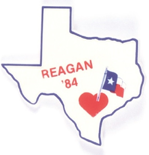 Reagan Heart of Texas Plastic Campaign Pin