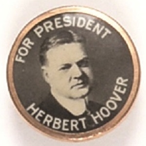 Hoover for President Framed Celluloid Stud