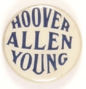 Hoover, Allen, Young Massachusetts Coattail Pin