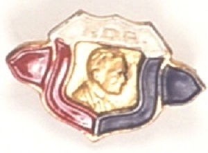 Franklin Roosevelt Enamel Shield Pin