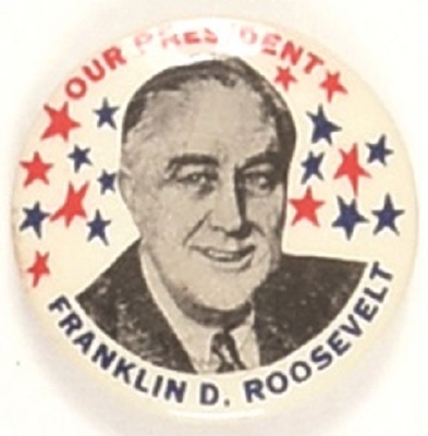 Franklin Roosevelt Red and Blue Stars