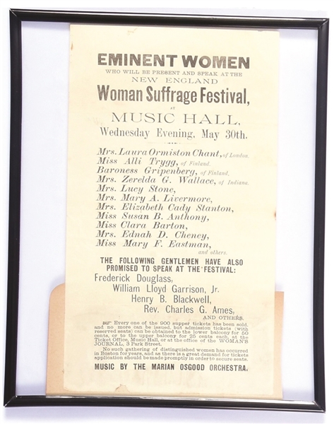 Rare Woman Suffrage Festival Advertisement