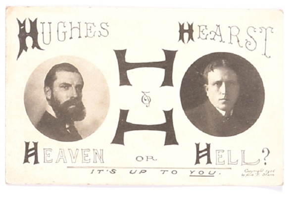 Hughes or Hearst Heaven or Hell New York Postcard
