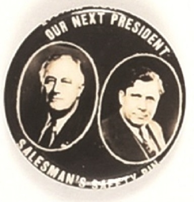 Roosevelt, Willkie Salesman Safety Pin
