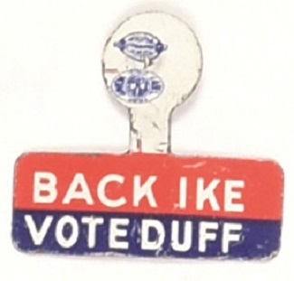Eisenhower Back Ike Vote Duff Pennsylvania Tab