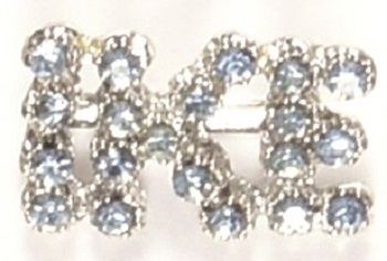 Ike Blue Glass Jewelry Pin
